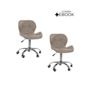 Ver imagem 2 de Kit 02 Cadeiras Office Eiffel Slim Ajustável Base Giratória