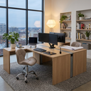 Ver imagem 2 de Kit 2 Cadeiras Office Eiffel Slim Giratória Base Cromada com Rodízios e Ajuste de Altura
