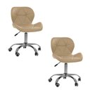 Ver imagem 1 de Kit 02 Cadeiras Office Eiffel Slim Ajustável Base Giratória