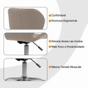 Ver mais imagens de Kit 02 Cadeiras Office Eiffel Slim Ajustável Base Giratória