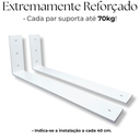 Ver imagem 5 de Dois Suportes de Prateleira Formato L 40cm Mão Francesa Estilo Moderno Aço Reforçado Branco