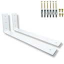 Ver imagem 1 de Dois Suportes de Prateleira Formato L 40cm Mão Francesa Estilo Moderno Aço Reforçado Branco