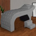 Ver imagem 4 de Maca Estofada Estética Capitonê 80 Cm Suede Cinza - Fm