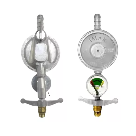 Registro Gás 1kg C/ Manômetro + Mangueira 3m + Abraçadeira