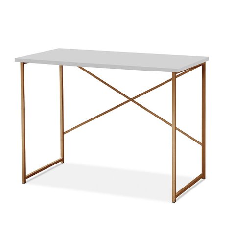 Aparador Steel 90 Cm Estilo Industrial com Pés em Aço Cobre/branco