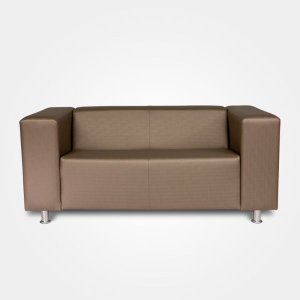 Sofá com 2 Lugares para Recepção de Escritório Messina Marrom
