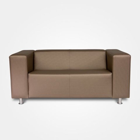Sofá com 2 Lugares para Recepção de Escritório Messina Marrom
