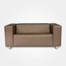Sofá com 2 Lugares para Recepção de Escritório Messina Marrom - 1