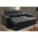 Ver imagem 2 de Sofá Top Compact 150 cm Retrátil e Reclinável com Molas Espirais Suede Preto - Sofá na Web