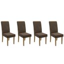 Ver imagem 1 de Cadeira de Cozinha 2cad142fr Kit 4 Un Freijó Suede Marrom A033