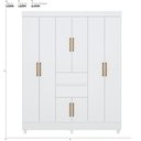 Ver imagem 2 de Guarda Roupa Casal 8 Portas e 2 Gavetas Paranaguá - Branco