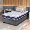 Ver imagem 1 de Conjunto Box Baú Cinza Durban Azul Espuma D28 Solteiro 88x188x64 - King House