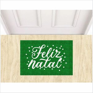 TAPETE FELIZ NATAL COR VERDE, MEDIDA PORTA