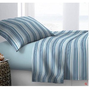 Jogo Cama Casal 4 Peças 180 Fios 2,00X2,20M Floral Azul