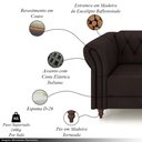 Ver imagem 3 de Conjunto de Sofá Sala de Estar Stanford Chesterfield 2 e 3 Lugares 200cm/240cm Pés Madeira Couro Mar