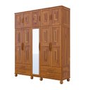 Ver imagem 2 de Guarda-Roupa 10 Portas 4 Gav. Estrutura em Madeira Vega - Cedro