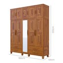 Ver imagem 3 de Guarda-Roupa 10 Portas 4 Gav. Estrutura em Madeira Vega - Cedro