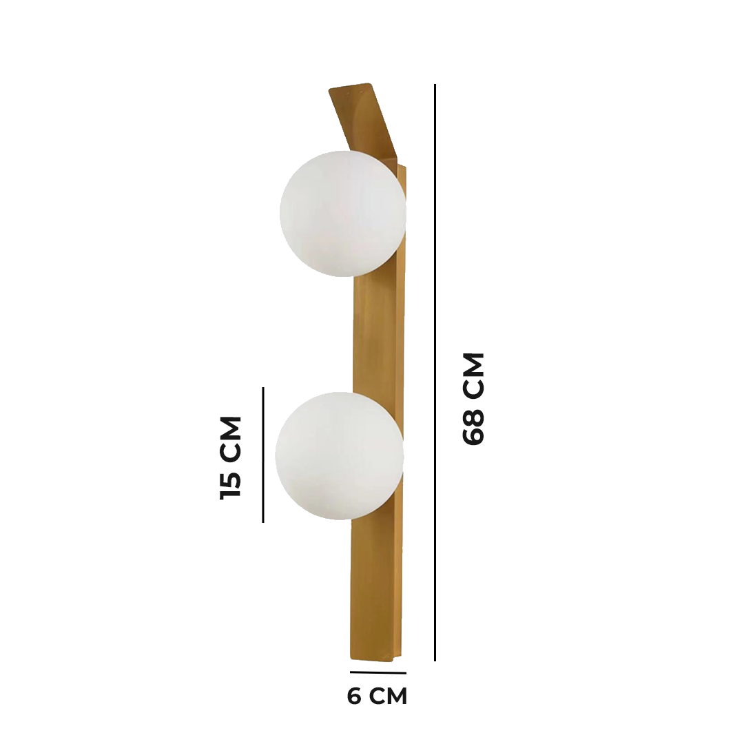 Arandela Beta Majoris 2 Lâmpadas E27 Bivolt Dourado - 3