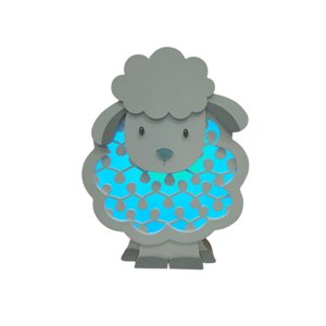 Luminária RGB Ovelha Branca com Bateria Recarregável