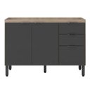 Ver imagem 1 de Balcão para Cozinha 120cm 3 Portas 2 Gavetas Firenze Ssx Multicoisas Cor Avena/grafito