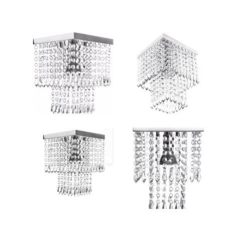 Kit 4 Lustres Torre De Acrílico Com 35cm De Altura, P/ Sala de Estar/Jantar/Quarto