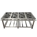 Ver imagem 1 de Fogão Industrial Gold 8 Bocas 4qs 4qd Baixa Pressão Inox 430 Perfil 10 Cefaz