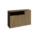 Ver imagem 1 de Armário Aparador com 03 Portas e Nicho 89,5x135x42cm Wlap135 Preto Tx com Vermont Oak