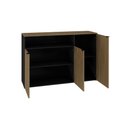 Ver imagem 5 de Armário Aparador com 03 Portas e Nicho 89,5x135x42cm Wlap135 Preto Tx com Vermont Oak