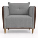 Ver imagem 6 de Kit 2 Poltronas Decorativas Aviv para Sala em Corino e Linho Cinza Ammê Estofados