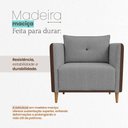 Ver imagem 4 de Kit 2 Poltronas Decorativas Aviv para Sala em Corino e Linho Cinza Ammê Estofados