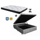 Ver imagem 1 de Cama Box Baú Casal Conforto Suede Cinza + Colchão Casal Conforto Espuma D33 14x138x188