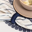 Ver imagem 2 de Argola ou Anel de Guardanapo 4 Pcs Rayon Azul 5,2 Cm Copa & Cia