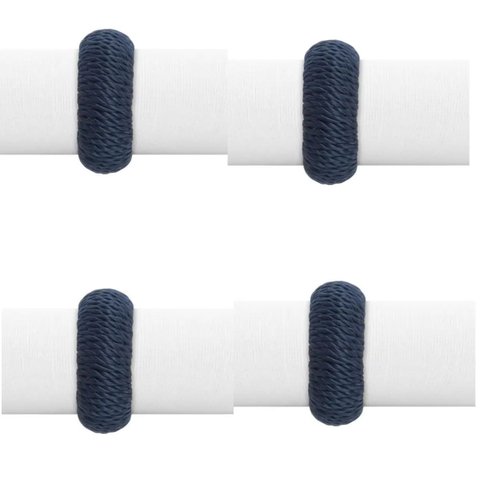 Argola ou Anel de Guardanapo 4 Pcs Rayon Azul 5,2 Cm Copa & Cia