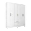 Ver imagem 4 de Guarda-roupas Casal 6 Portas 2 Gavetas Brasilia Branco - Atualle