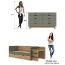 Ver imagem 5 de Quarto Infantil Cama de Solteiro 3 em 1 e Cômoda 10 Gavetas em MDF Premium Helena e Alice Verde/Verti/Louro Freijó Grann
