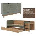Ver imagem 6 de Quarto Infantil Cama de Solteiro 3 em 1 e Cômoda 10 Gavetas em MDF Premium Helena e Alice Verde/Verti/Louro Freijó Grann