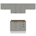 Ver imagem 1 de Cozinha Completa 4PÇS 7 Pts 3 Gav Iluminata Branco/Fendi