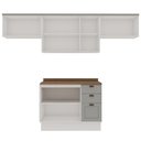 Ver imagem 4 de Cozinha Completa 4PÇS 7 Pts 3 Gav Iluminata Branco/Fendi