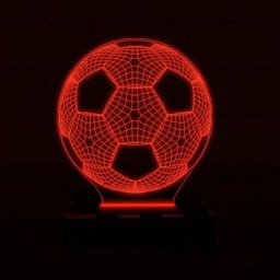 Luminária Led 3D Bola Futebol Abajur - Vermelho - 1