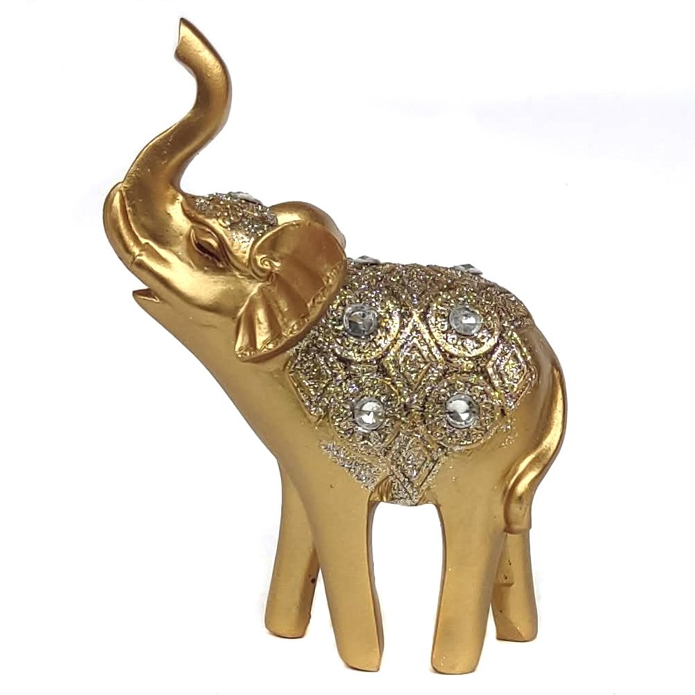 Elefante Decorativo Em Resina Indiano Sabedoria Sorte Peq - 1
