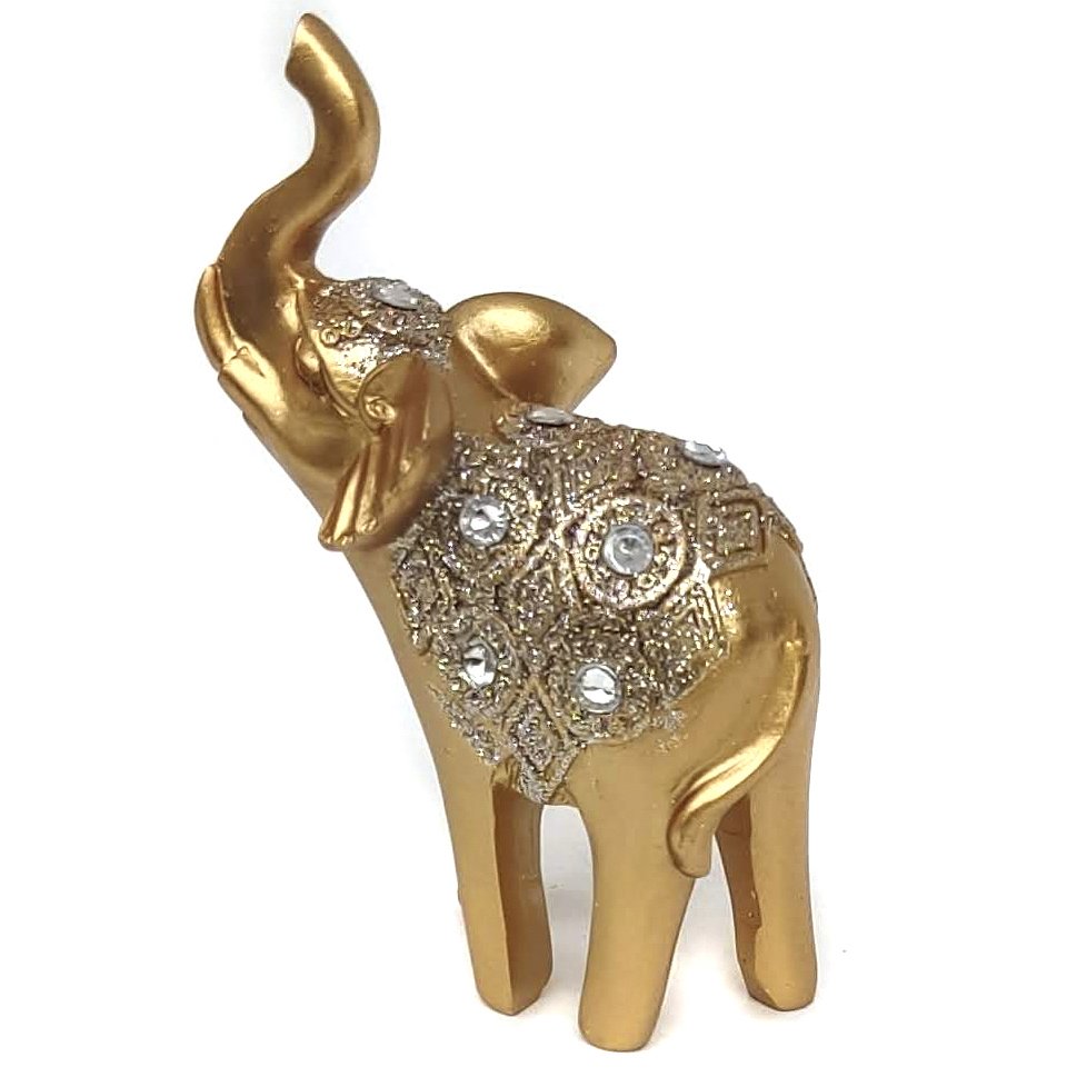 Elefante Decorativo Em Resina Indiano Sabedoria Sorte Peq - 5