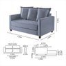 Sofa Cama Rocca Colchao Casal Pés de Madeira Talento Móveis - 5