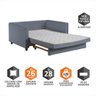 Sofa Cama Rocca Colchao Casal Pés de Madeira Talento Móveis - 4