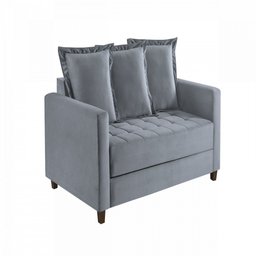 Sofa Cama Rocca Colchao Casal Pés de Madeira Talento Móveis - 2