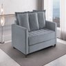 Sofa Cama Rocca Colchao Casal Pés de Madeira Talento Móveis - 1