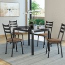 Ver imagem 1 de Conjunto Mesa 107x73cm Malva com 4 Cadeiras New Preto/Rattan
