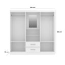 Ver imagem 2 de Guarda Roupa Capelinha Evidencia Solteiro com Espelho 4 Portas 2 Gavetas Cor Preto