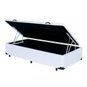 Ver imagem 3 de Cama Box Baú Branco Solteiro Colchão Mola Bonnel + 61x88x188