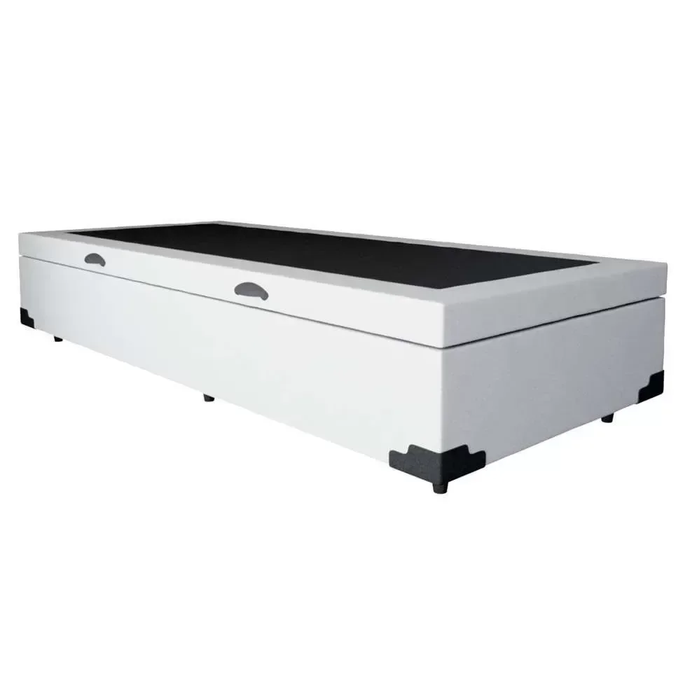 Ver imagem 2 de Cama Box Baú Branco Solteiro Colchão Mola Bonnel + 61x88x188