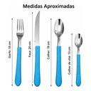 Ver imagem 3 de Faqueiro Tramontina Leme 12 Peças Mesa Posta para 3 Pessoas Azul Celeste